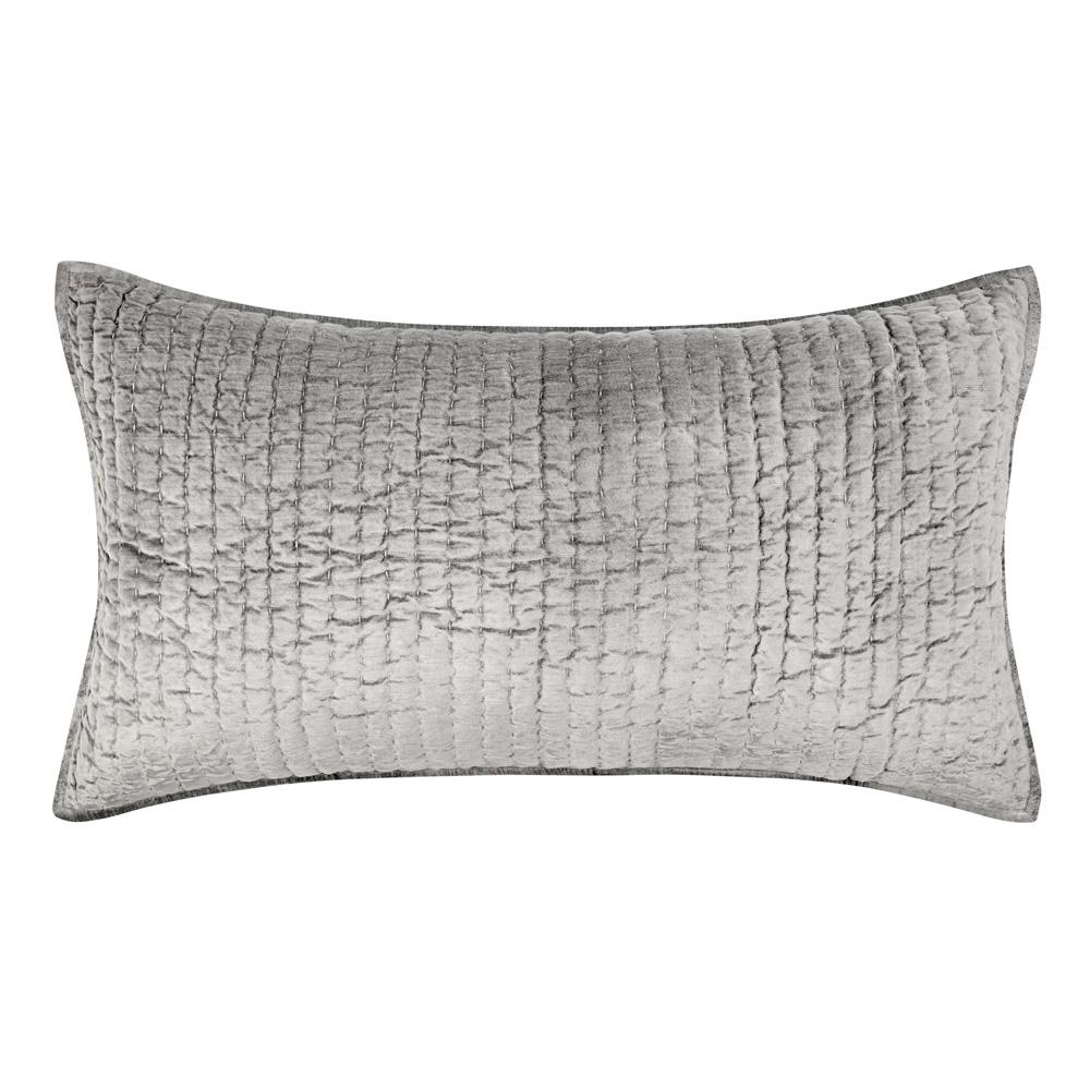 Villa by Classic Home - Dimitry 100% Rayon Velvet Gray King Sham  - 36W - Gray - V180032 veiw 1