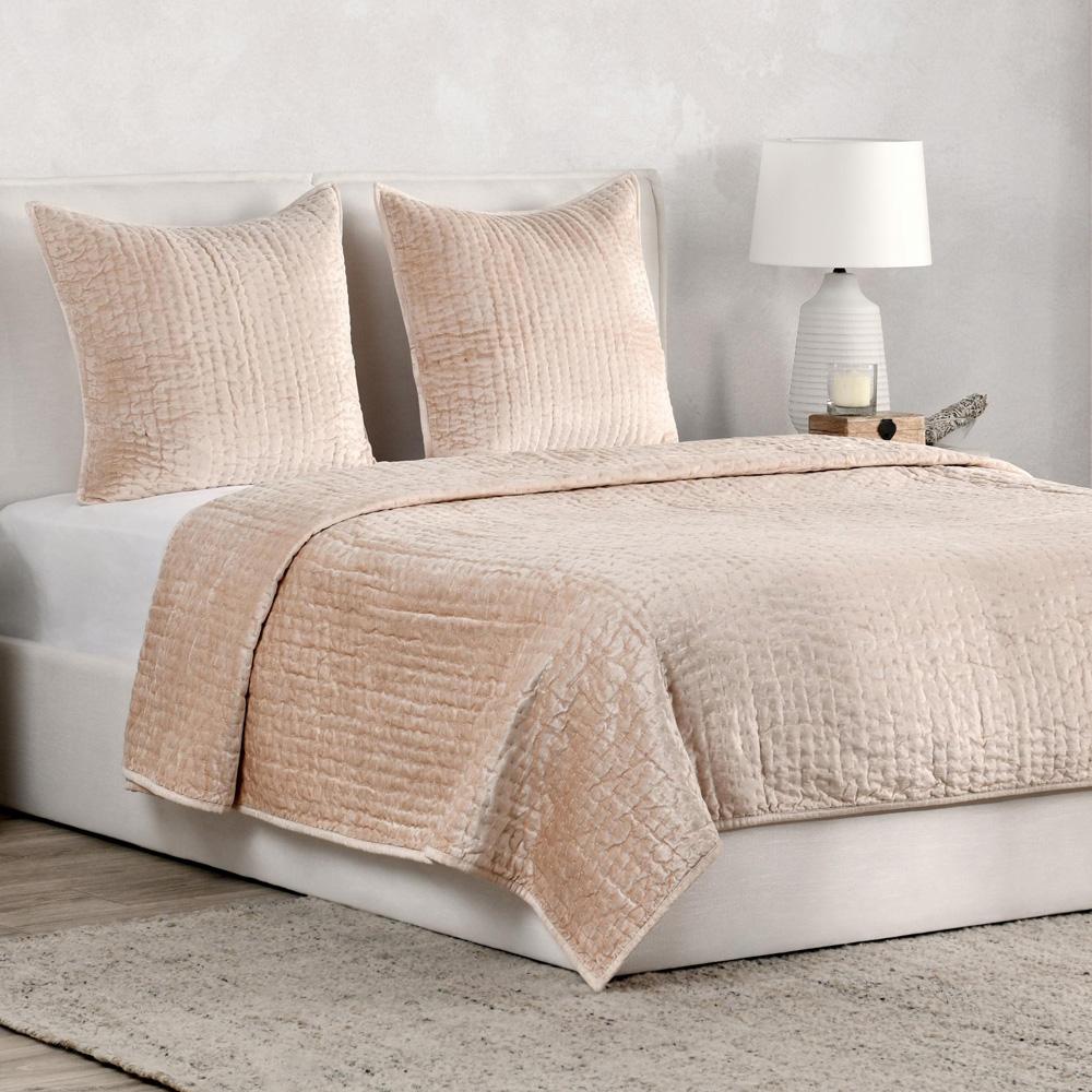 Villa by Classic Home - Dimitry 100% Rayon Velvet Nude Euro Sham  - 26W - Nude - V270061 veiw 4