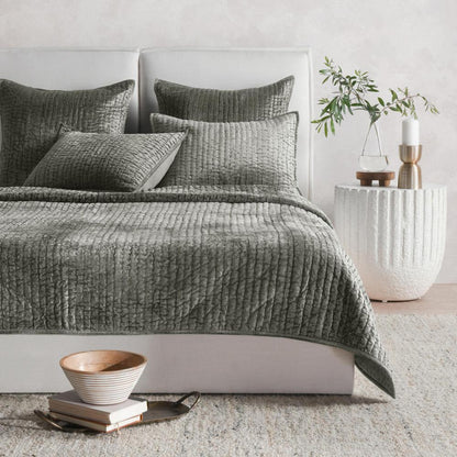 Villa by Classic Home - Dimitry 100% Rayon Velvet Sage Green Sham  - 36W - Sage Green - V250137 veiw 4