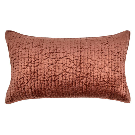 Villa by Classic Home - Dimitry 100% Rayon Velvet Terra Cotta Sham  - 36W - Terra Cotta - V260010 veiw 1