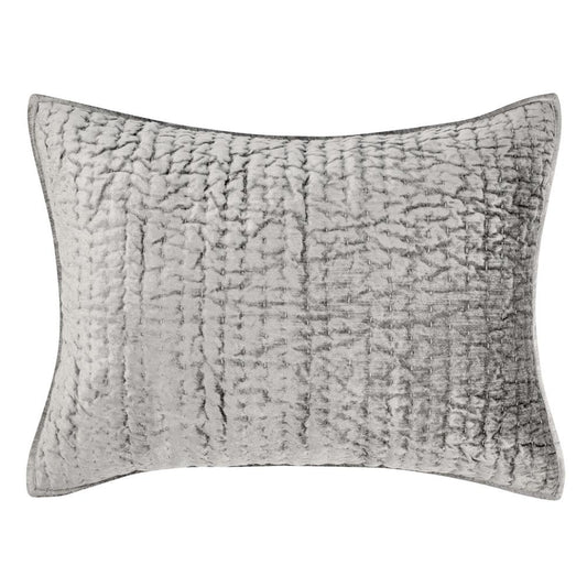 Villa by Classic Home - Dimitry 100% Rayon Velvet Gray Standard Sham  - 26W - Gray - V180033 veiw 1