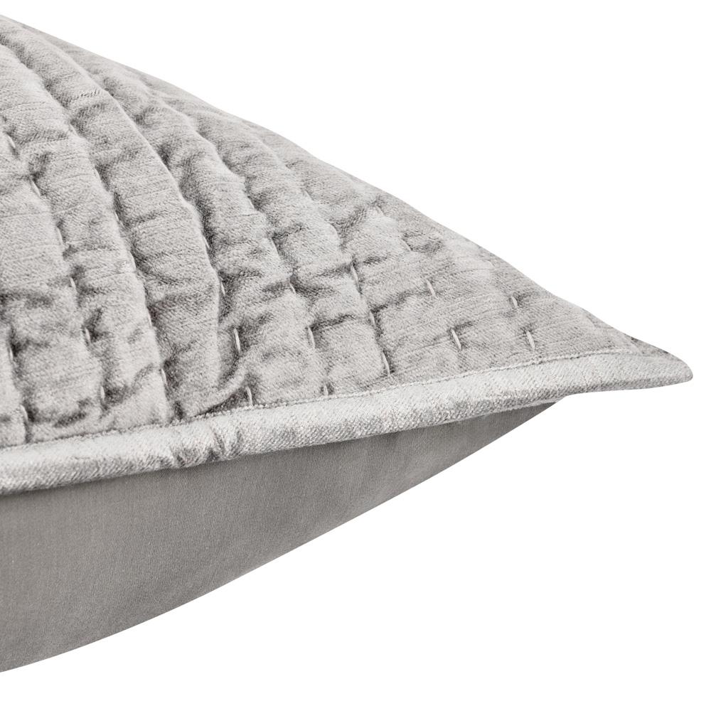 Villa by Classic Home - Dimitry 100% Rayon Velvet Gray Standard Sham  - 26W - Gray - V180033 veiw 3