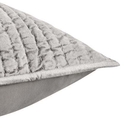 Villa by Classic Home - Dimitry 100% Rayon Velvet Gray Standard Sham  - 26W - Gray - V180033 veiw 3