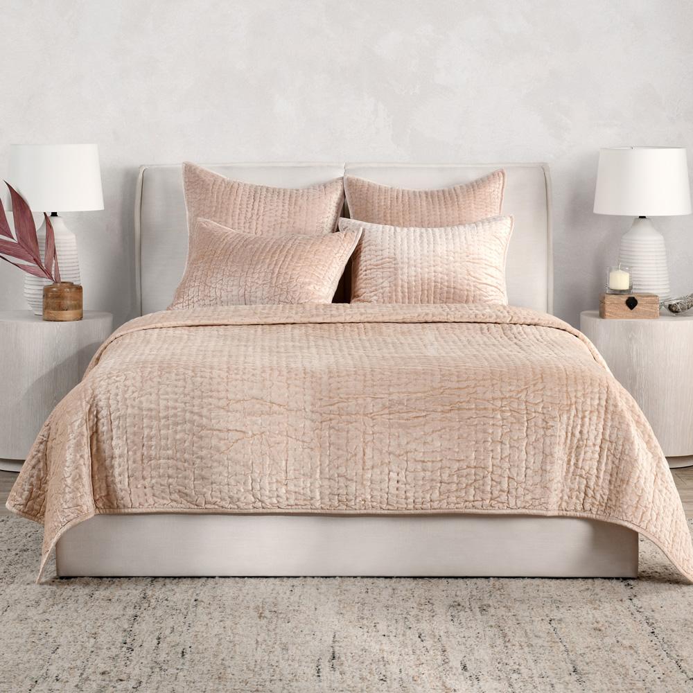 Villa by Classic Home - Dimitry 100% Rayon Velvet Nude Standard Sham  - 26W - Nude - V270062 veiw 4