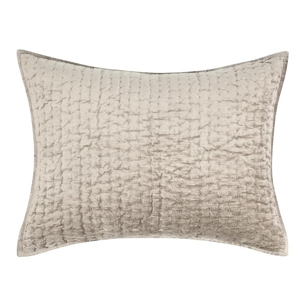 Villa by Classic Home - Dimitry 100% Rayon Velvet  Pebble Beige Standard Sham  - 26W - Pebble Beige - V160024 veiw 1