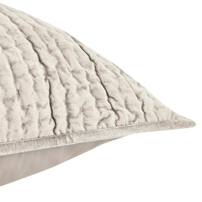 Villa by Classic Home - Dimitry 100% Rayon Velvet  Pebble Beige Standard Sham  - 26W - Pebble Beige - V160024 veiw 3