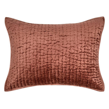 Villa by Classic Home - Dimitry 100% Rayon Velvet Terra Cotta Sham  - 26W - Terra Cotta - V260011 veiw 1