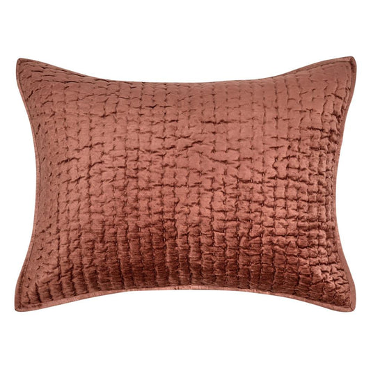 Villa by Classic Home - Dimitry 100% Rayon Velvet Terra Cotta Sham  - 26W - Terra Cotta - V260011 veiw 1