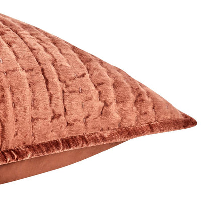 Villa by Classic Home - Dimitry 100% Rayon Velvet Terra Cotta Sham  - 26W - Terra Cotta - V260011 veiw 3