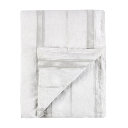 Villa by Classic Home - Jayson Linen Cashmere Queen Gray Stripe Duvet  - 90W - Gray Stripe - V270013 veiw 1
