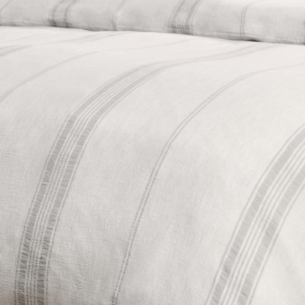 Villa by Classic Home - Jayson Linen Cashmere Queen Gray Stripe Duvet  - 90W - Gray Stripe - V270013 veiw 5