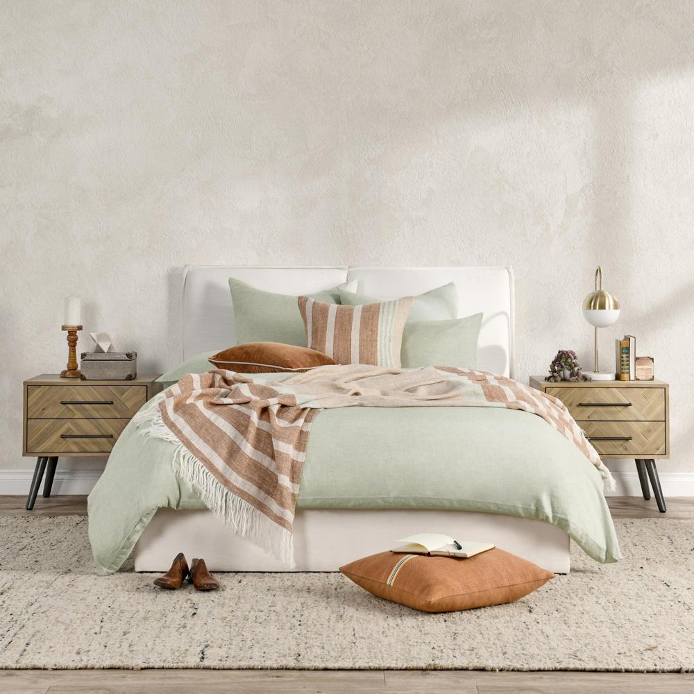 Villa by Classic Home - Jayson Linen Blend Fabric Sage Queen Duvet  - 90W - Sage - V290106 veiw 6