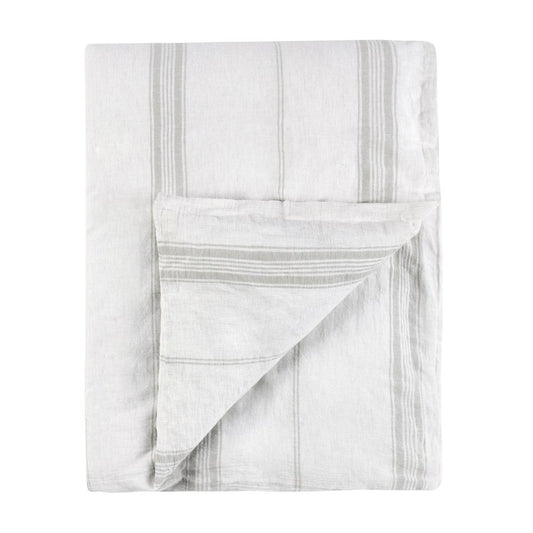 Villa by Classic Home - Jayson Linen Cashmere King Gray Stripe Duvet  - 108W - Gray Stripe - V270012 veiw 1