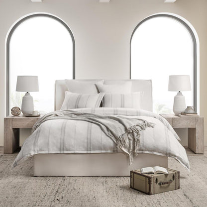 Villa by Classic Home - Jayson Linen Cashmere King Gray Stripe Duvet  - 108W - Gray Stripe - V270012 veiw 3