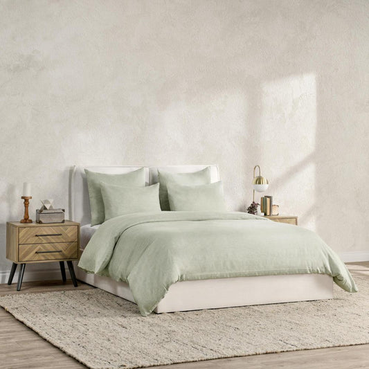 Villa by Classic Home - Jayson Linen Blend Fabric Sage King Duvet  - 108W - Sage - V290105 veiw 2