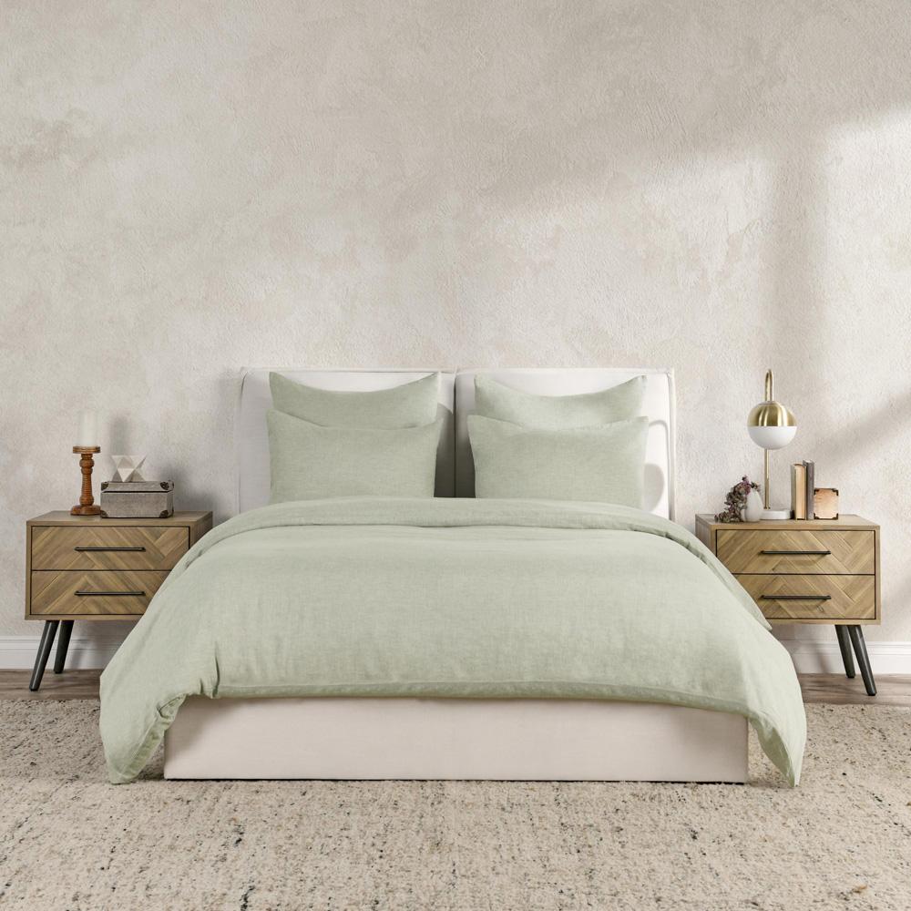Villa by Classic Home - Jayson Linen Blend Fabric Sage King Duvet  - 108W - Sage - V290105 veiw 3