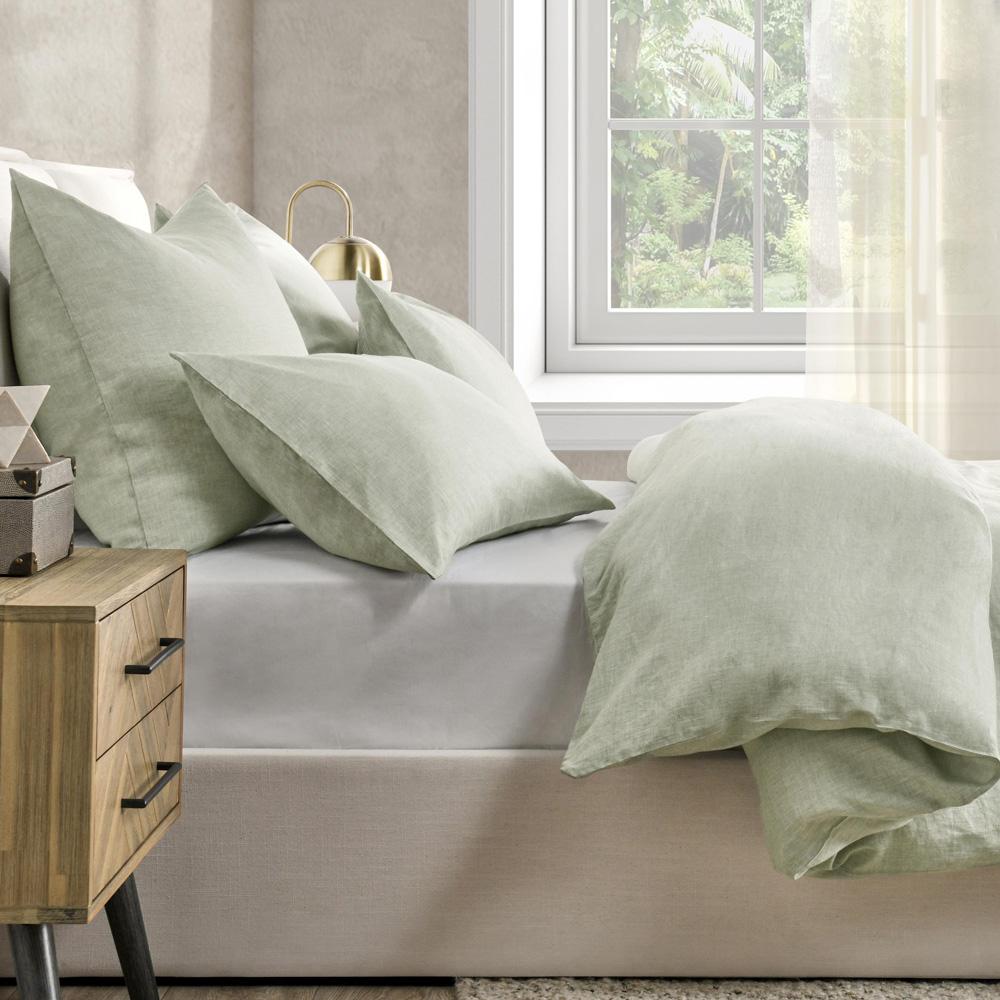 Villa by Classic Home - Jayson Linen Blend Fabric Sage King Duvet  - 108W - Sage - V290105 veiw 4