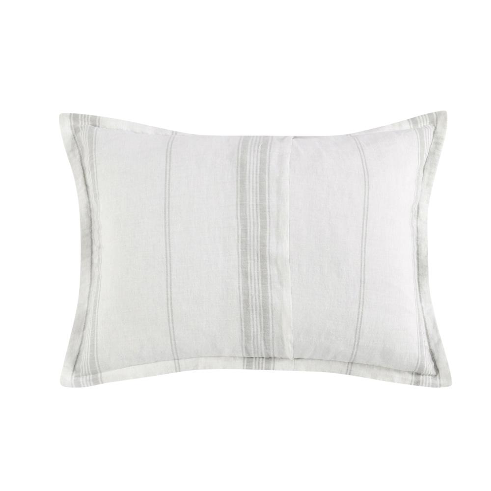 Villa by Classic Home - Jayson Linen Cashmere Standard Gray Stripe Sham  - 26W - Gray Stripe - V270016 veiw 2