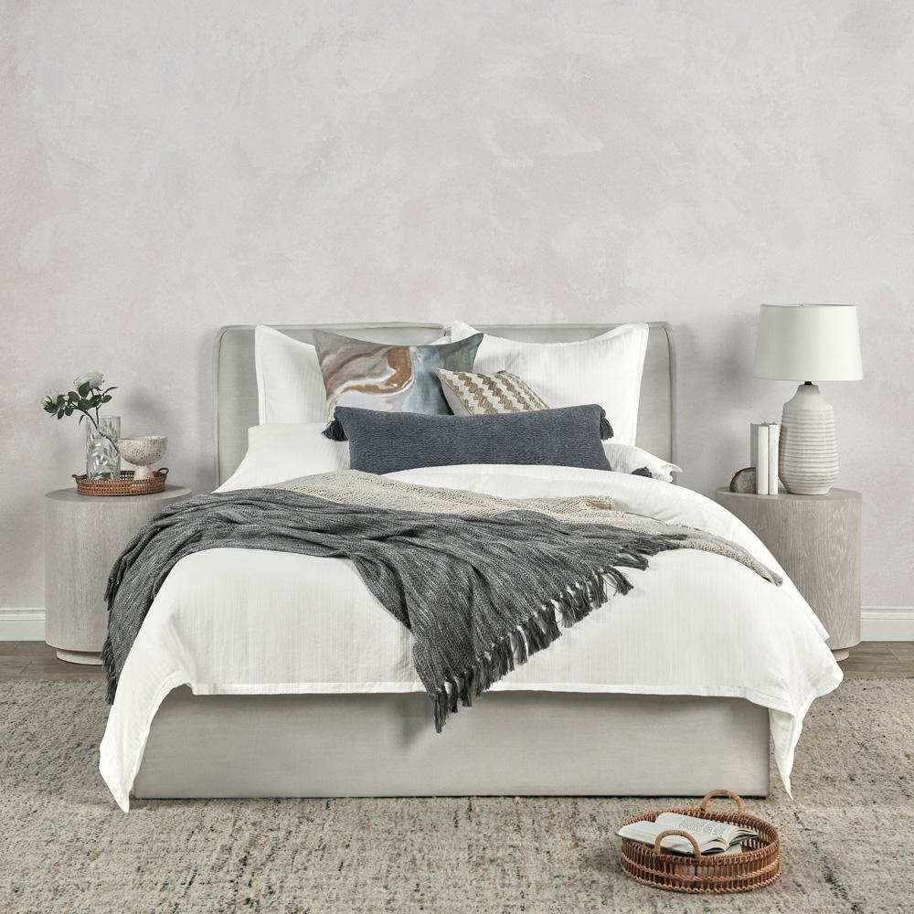 Villa by Classic Home - Karina 100% Cotton White Queen Duvet  - 92W - White - V210001 veiw 6