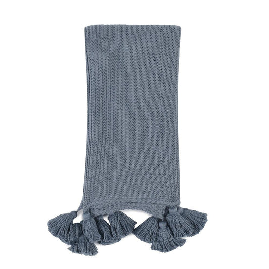 Villa by Classic Home - Kerith 100% Cotton 50inX 70in Throw Blanket Blanket In Blue  - 50W - Blue - V250033 veiw 1