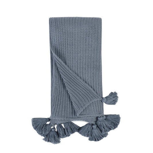 Villa by Classic Home - Kerith 100% Cotton 50inX 70in Throw Blanket Blanket In Blue  - 50W - Blue - V250033 veiw 2