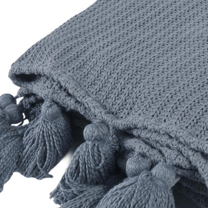 Villa by Classic Home - Kerith 100% Cotton 50inX 70in Throw Blanket Blanket In Blue  - 50W - Blue - V250033 veiw 4