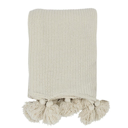 Villa by Classic Home - Kerith 100% Cotton 50inX 70in Throw Blanket Blanket In Ivory  - 50W - Ivory - V250032 veiw 1