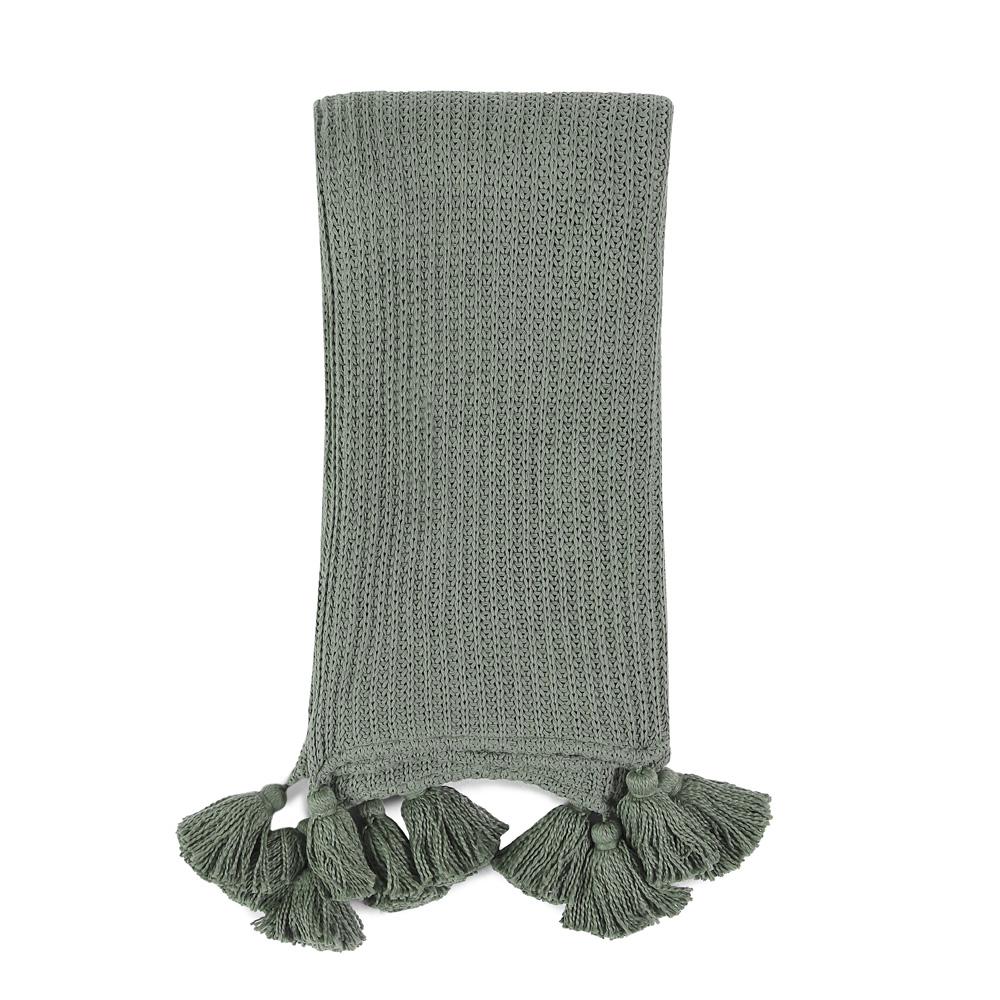 Villa by Classic Home - Kerith 100% Cotton 50inX 70in Throw Blanket Blanket In Green  - 50W - Sage Green - V250034 veiw 1