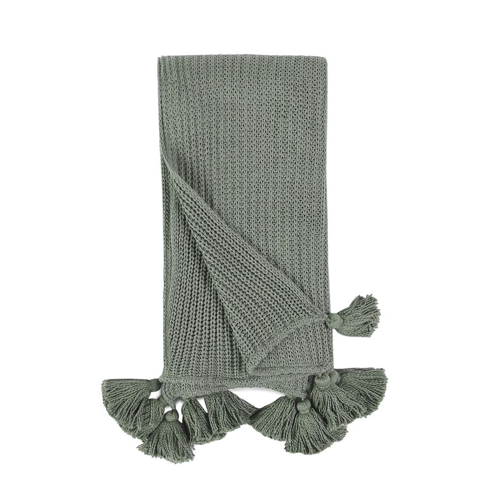 Villa by Classic Home - Kerith 100% Cotton 50inX 70in Throw Blanket Blanket In Green  - 50W - Sage Green - V250034 veiw 2