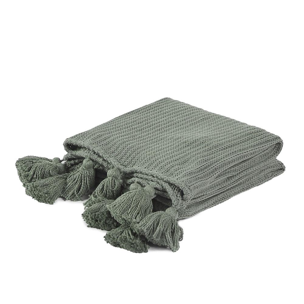 Villa by Classic Home - Kerith 100% Cotton 50inX 70in Throw Blanket Blanket In Green  - 50W - Sage Green - V250034 veiw 3