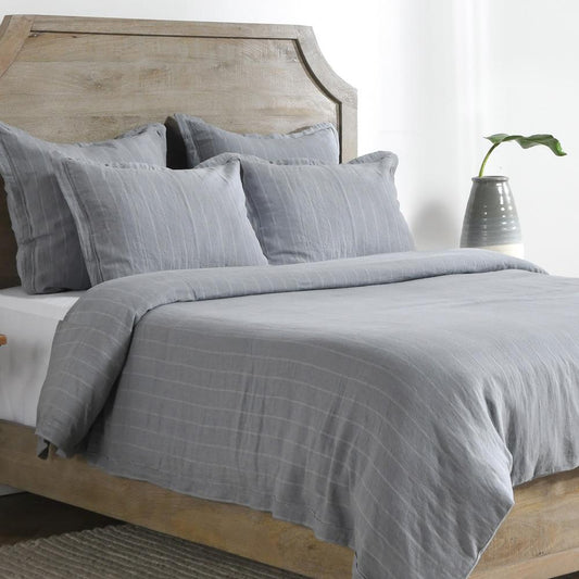 Villa by Classic Home - Kingston 100% Linen Queen Duvet , Blue - 92W - Blue - V250130 veiw 2
