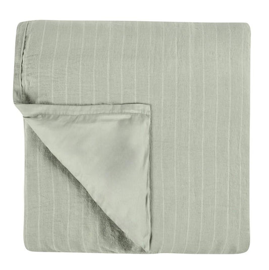 Villa by Classic Home - Kingston 100% Linen Queen Duvet , Sage Green - 92W - Sage Green  - V250125 veiw 1