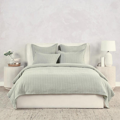 Villa by Classic Home - Kingston 100% Linen King Duvet , Sage Green - 108W - Sage Green  - V250124 veiw 3