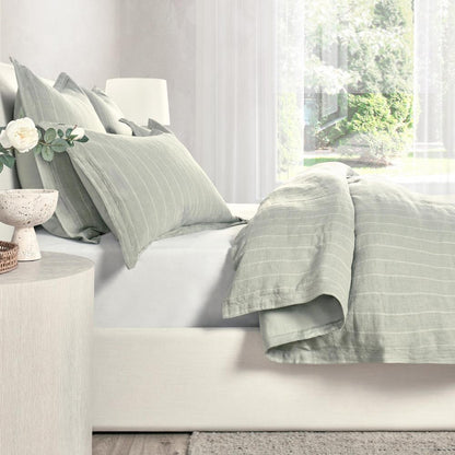 Villa by Classic Home - Kingston 100% Linen King Duvet , Sage Green - 108W - Sage Green  - V250124 veiw 4