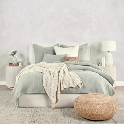 Villa by Classic Home - Kingston 100% Linen King Duvet , Sage Green - 108W - Sage Green  - V250124 veiw 6
