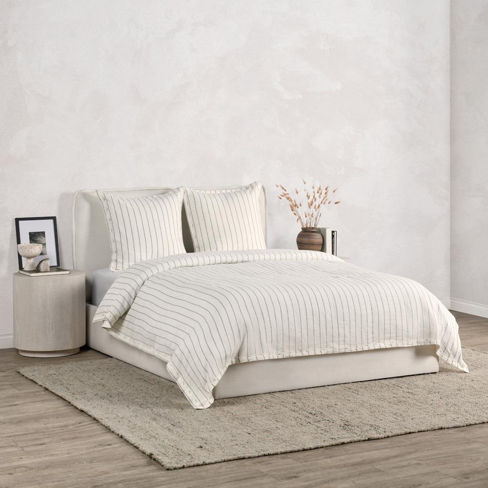 Villa by Classic Home - Kingston 100% Linen Euro Sham , Ivory - 26W - Ivory - V032758 veiw 4