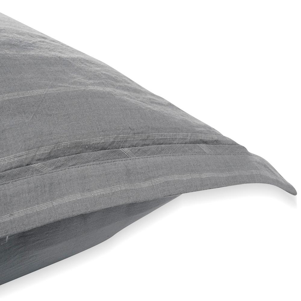 Villa by Classic Home - Kingston 100% Linen King Sham , Blue - 36W - Blue - V250132 veiw 3