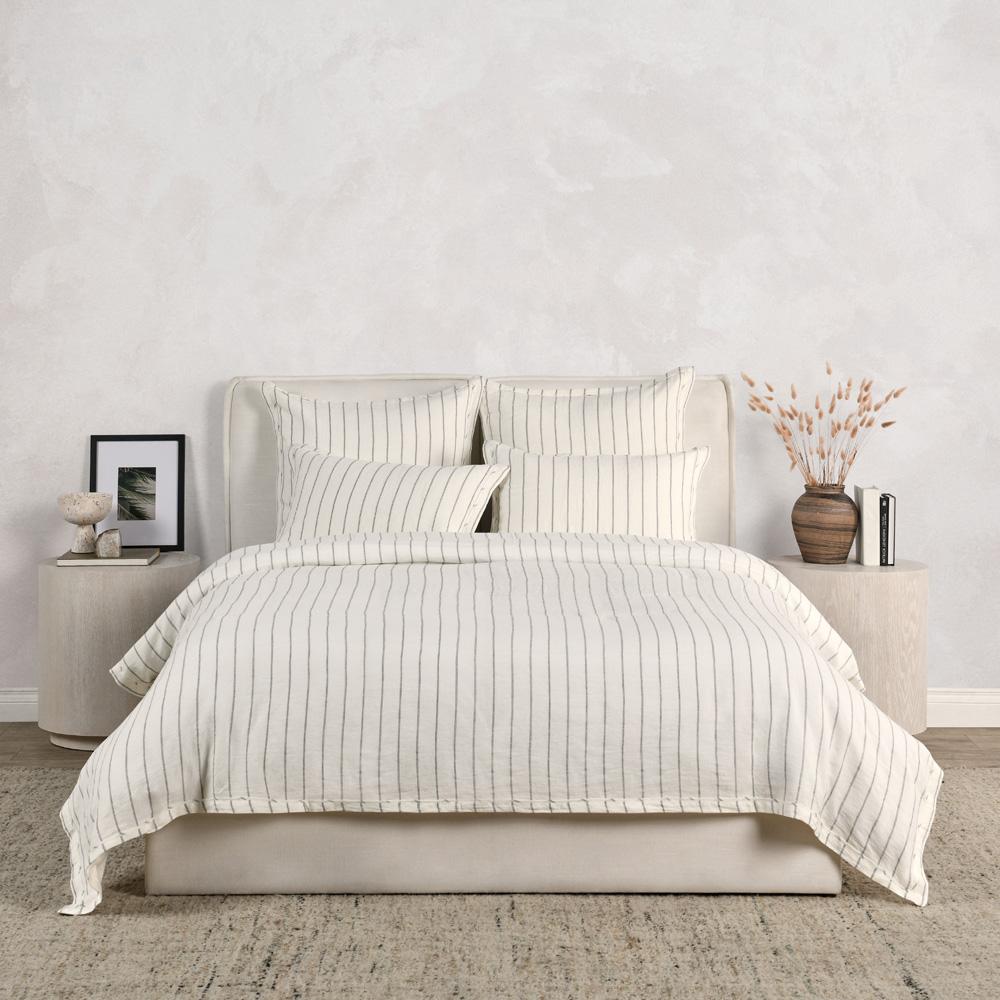 Villa by Classic Home - Kingston 100% Linen King Sham , Ivory - 36W - Ivory - V032756 veiw 4