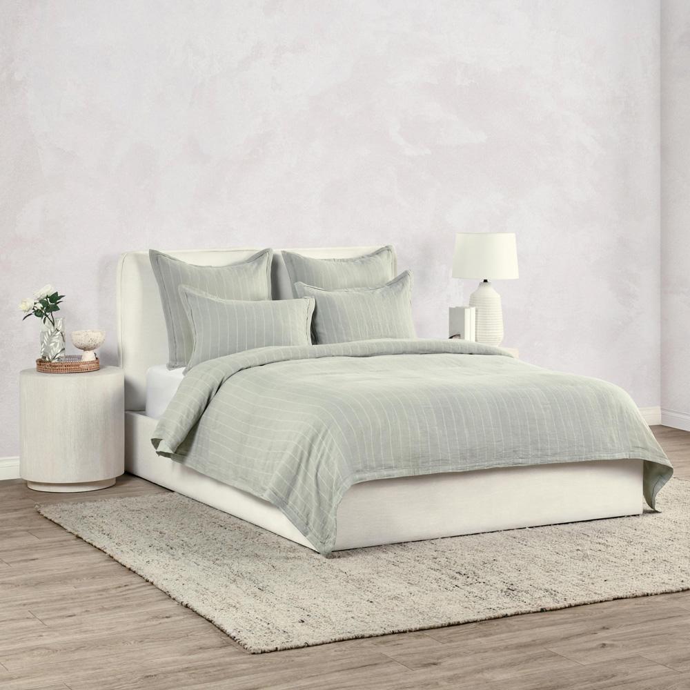 Villa by Classic Home - Kingston 100% Linen King Sham , Sage Green - 36W - Sage Green  - V250127 veiw 4