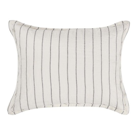 Villa by Classic Home - Kingston 100% Linen Standard Sham , Ivory - 26W - Ivory - V032765 veiw 1