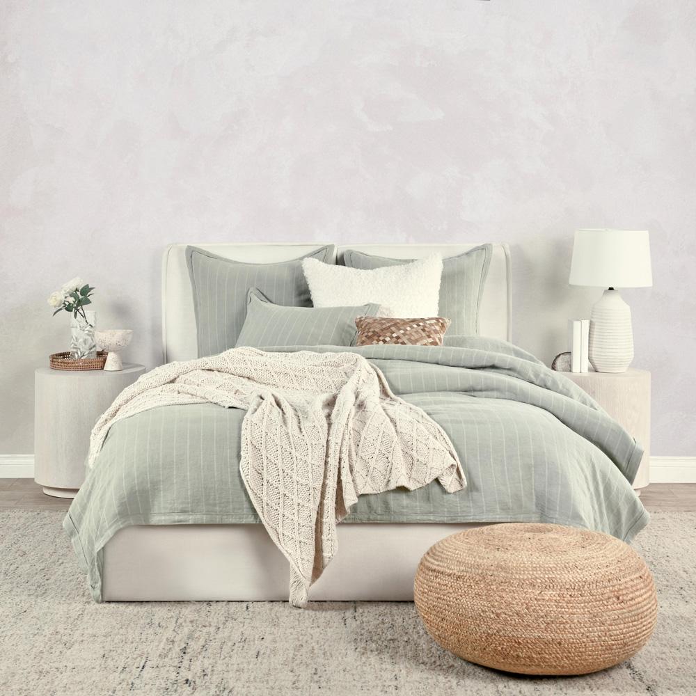 Villa by Classic Home - Kingston 100% Linen Standard Sham , Sage Green - 26W - Sage Green  - V250128 veiw 4