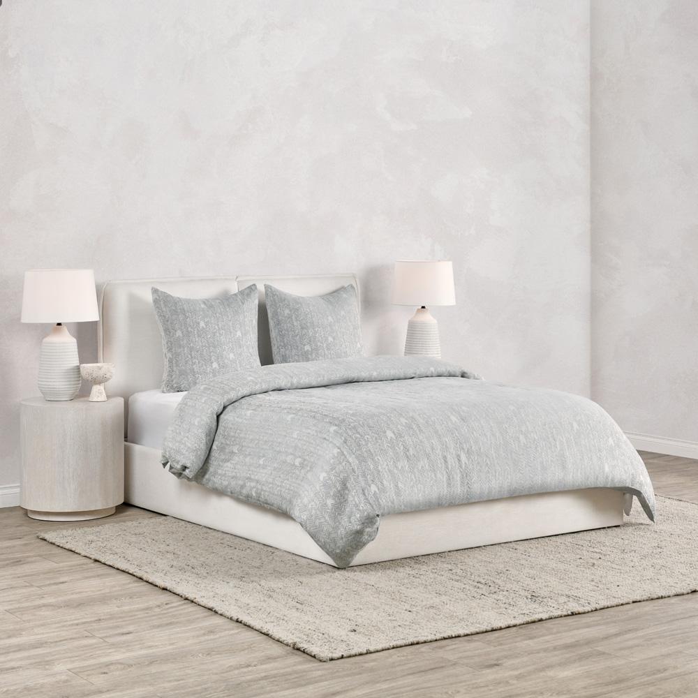 Villa by Classic Home - Lana 100% Cotton Gray Embroidered Sham  - 26W - Gray - V140675 veiw 4