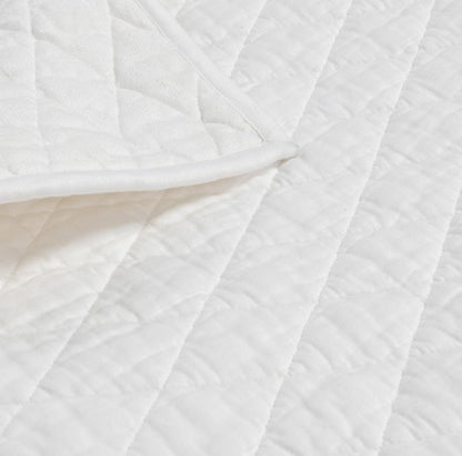 Villa by Classic Home - Lana 100% Cotton White Queen Quilt - 92W - White - V250038 veiw 3
