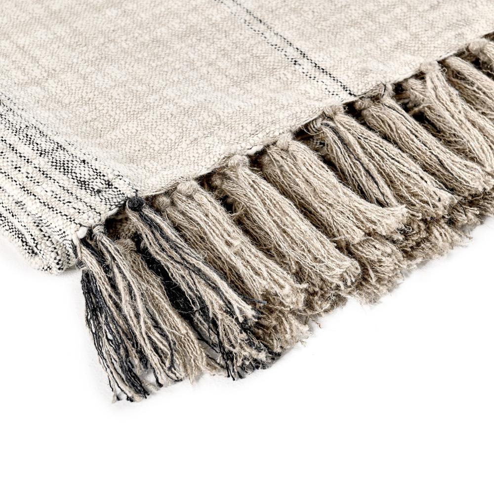 Villa by Classic Home - Lea 50inX 70in Throw Blanket Blanket In Ivory - 50W - Ivory, Black - V230064 veiw 4