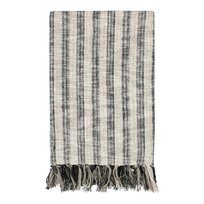 Villa by Classic Home - Linna 100% Cotton Black 50inX70in Throw Blanket Blanket - 50W - Black - V280086 veiw 1