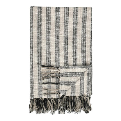 Villa by Classic Home - Linna 100% Cotton Black 50inX70in Throw Blanket Blanket - 50W - Black - V280086 veiw 2