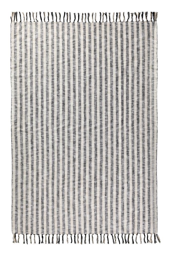 Villa by Classic Home - Linna 100% Cotton Black 50inX70in Throw Blanket Blanket - 50W - Black - V280086 veiw 3