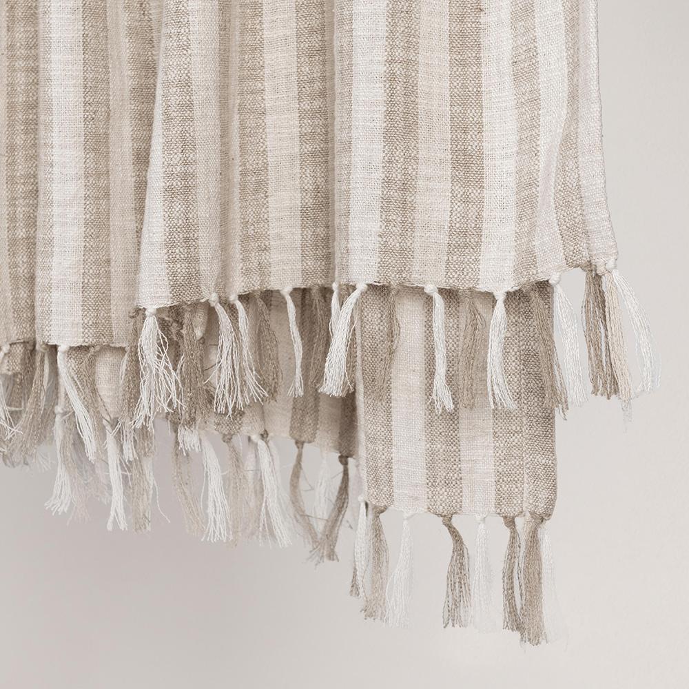 Villa by Classic Home - Linna 100% Cotton Ivory 50inX70in Throw Blanket - 50W - Ivory - V300027 veiw 4