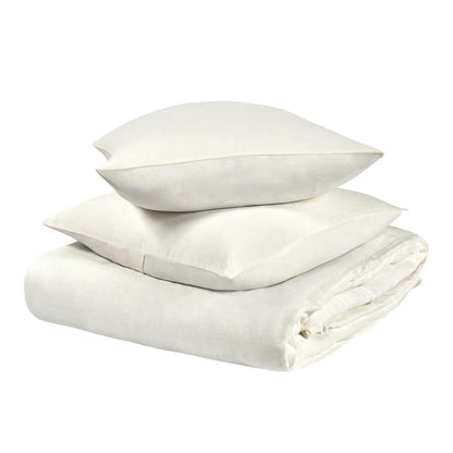 Villa by Classic Home - Paloma 3-Piece Hemp Fabric Ivory Queen Duvet Set - 90W - Ivory - BEDD353Q veiw 1
