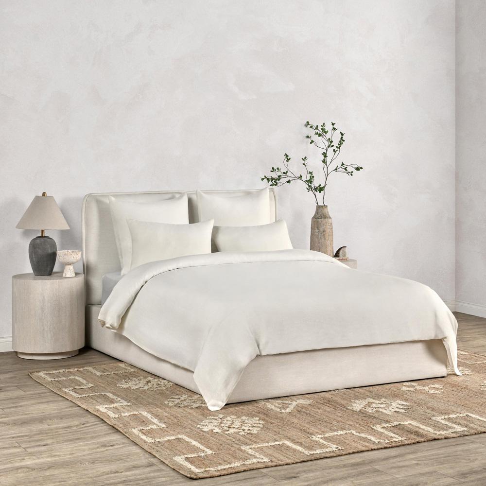 Villa by Classic Home - Paloma 3-Piece Hemp Fabric Ivory Queen Duvet Set - 90W - Ivory - BEDD353Q veiw 2